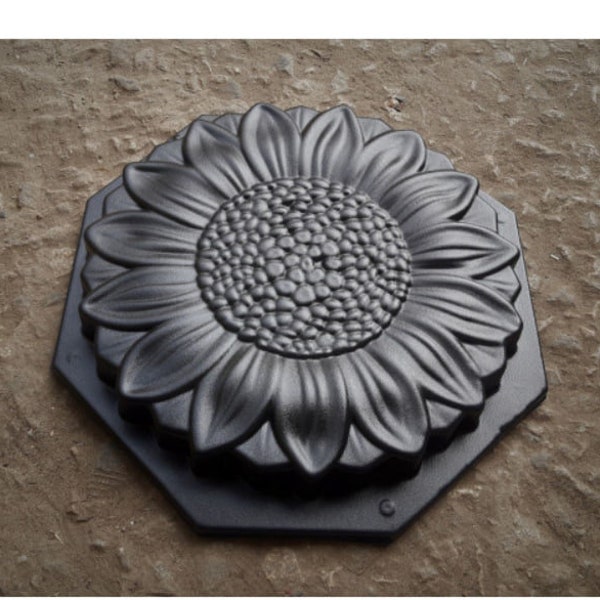 Sunflower M - plastic mold for concrete paving slabs, Stone pattern,Concrete garden stepping stone, Path Yard, garden walkway