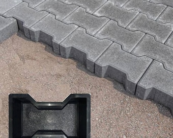 Paving slabs molds - SET 2, or 4, or 6 plastic mold for concrete, Stone pattern,Concrete garden stepping stone, Path Yard, garden walkway