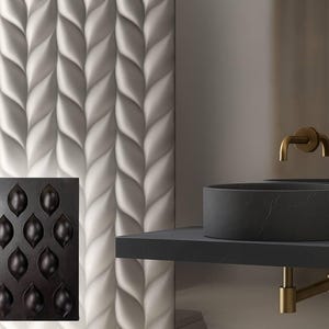 3D panel Mold for gypsum, plaster or concrete tile for decorative wall panels, 3D mold for plaster decorative wall panels Lentis