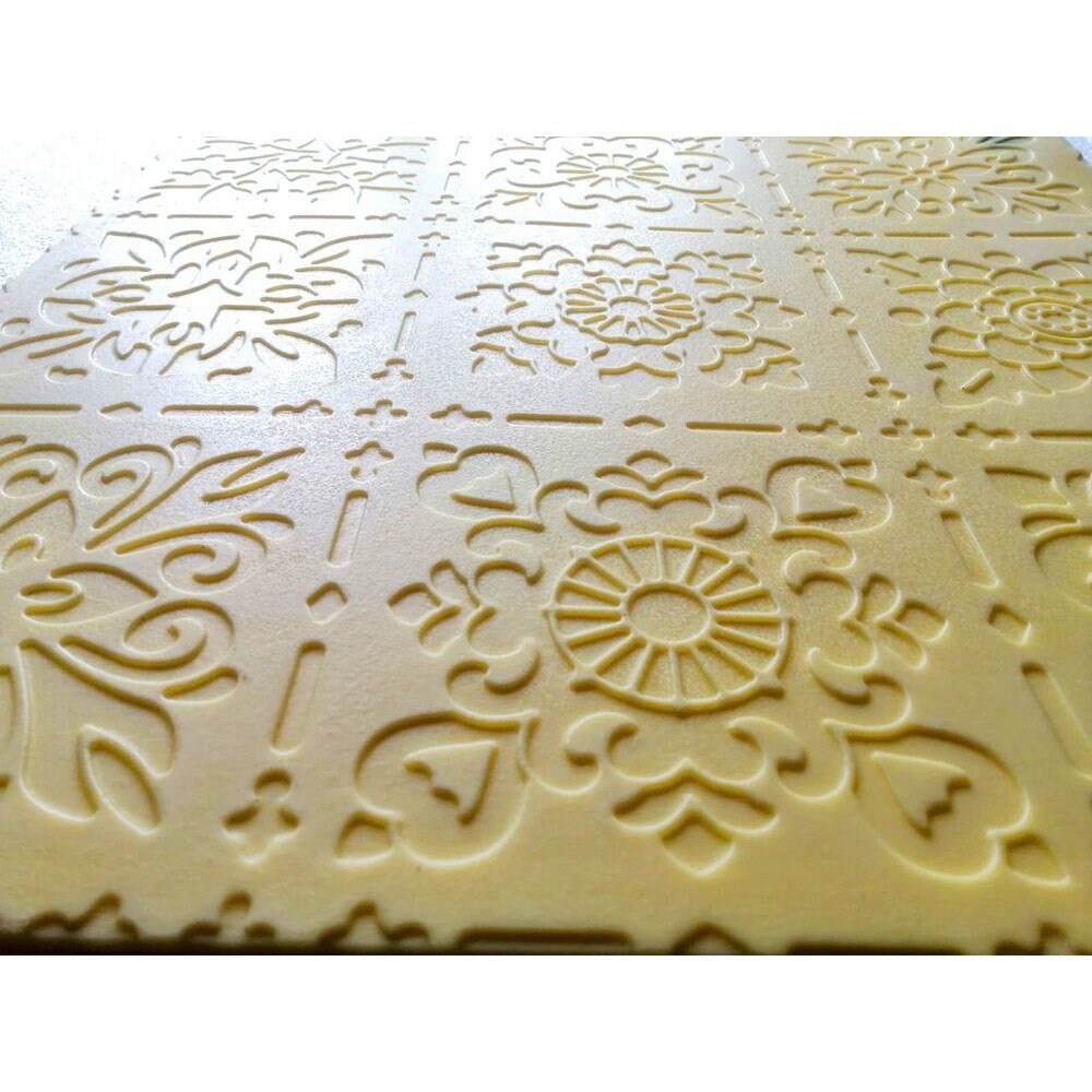 Polyurethane stamp "Openwork" for imprints on concrete  or plaster. Pattern Vertical Horizontal Decorative Concrete Cement Imprint Mat