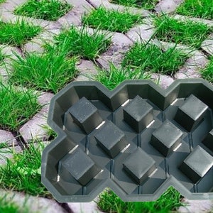 Eco parking plastik mold for concrete paving slabs, Stone pattern,Concrete garden stepping stone, Path Yard, garden walkway, ekoparkind imagem 1