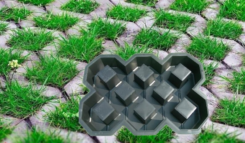 Eco parking plastik mold for concrete paving slabs, Stone pattern,Concrete garden stepping stone, Path Yard, garden walkway, ekoparkind image 1