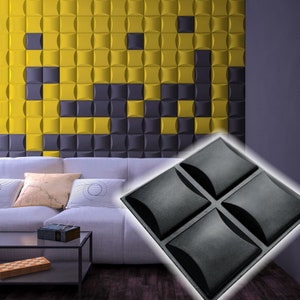 3D panel Mold for gypsum, plaster or concrete tile for decorative wall panels, 3D mold for plaster decorative wall panels  &quot;Harmony&quot;