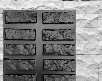 Plastic mold for the manufacture of decorative (artificial) stone &quot;Chipped brick&quot; (ABS plastic mol for decorative stone)