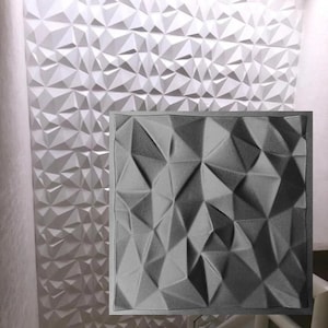 3D panel Mold for gypsum, plaster or concrete tile for decorative wall panels, 3D mold for plaster decorative wall panels Crystals