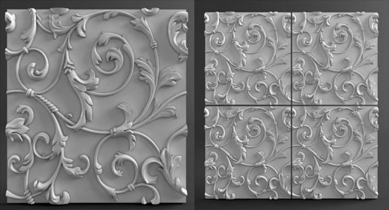 3D Panel Mold for Plaster and Concrete, Decorative Wall Hanging Mold image 2