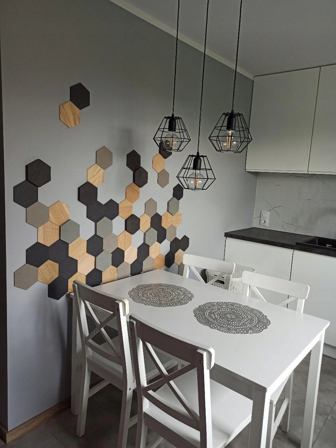 Wooden Wall Decor 3d Panels Hexagon Tiles 3D Wood Panel Etsy