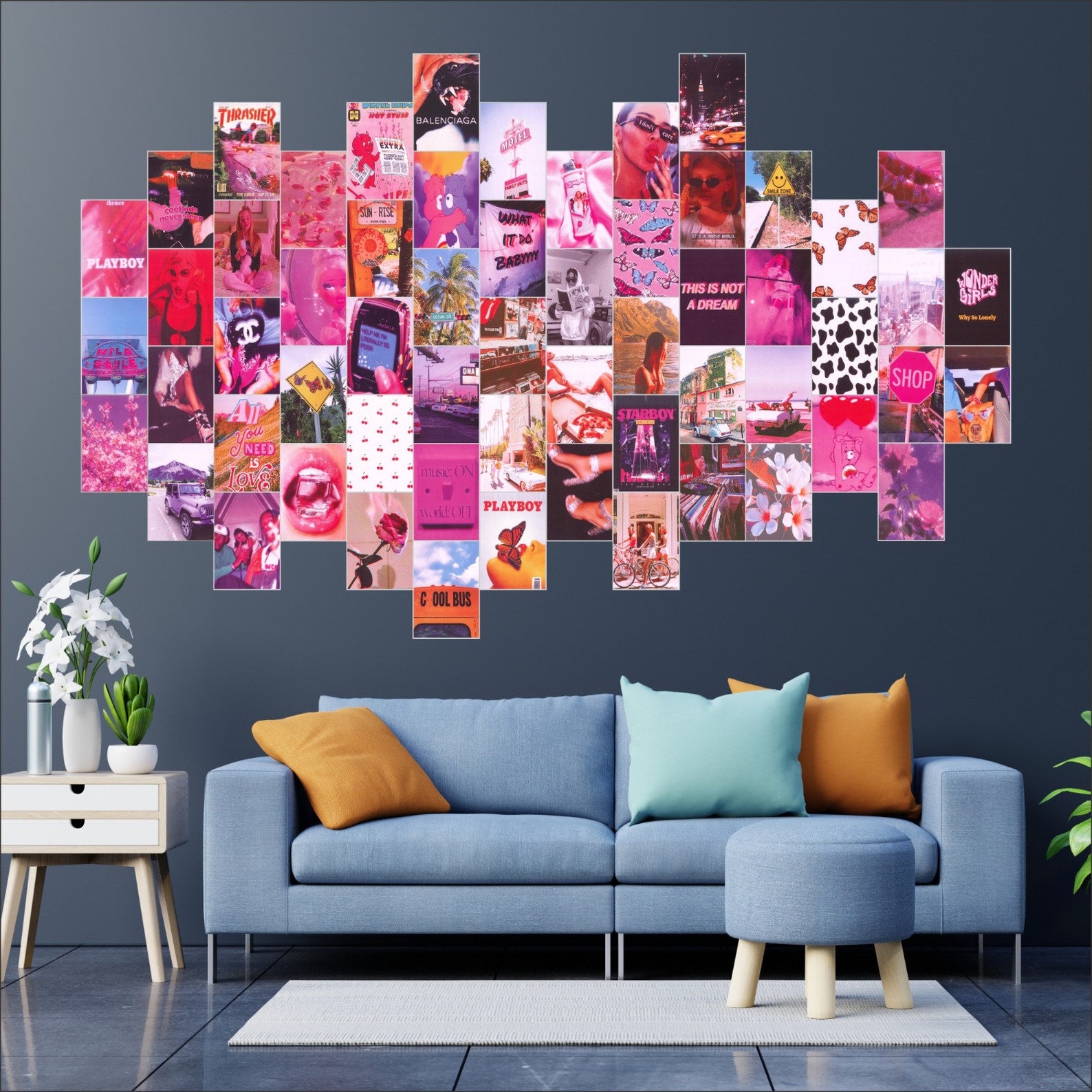 60PCS Pink Wall Collage Kit Aesthetic Pictures 4x6 warm Color - Etsy