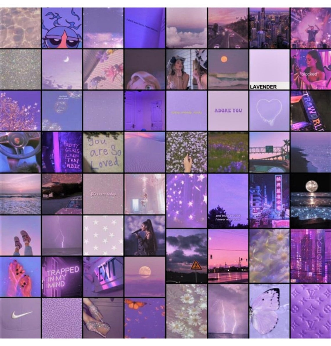 60PCS Purple Wall Collage Kit Aesthetic Pictures 4x6 warm - Etsy