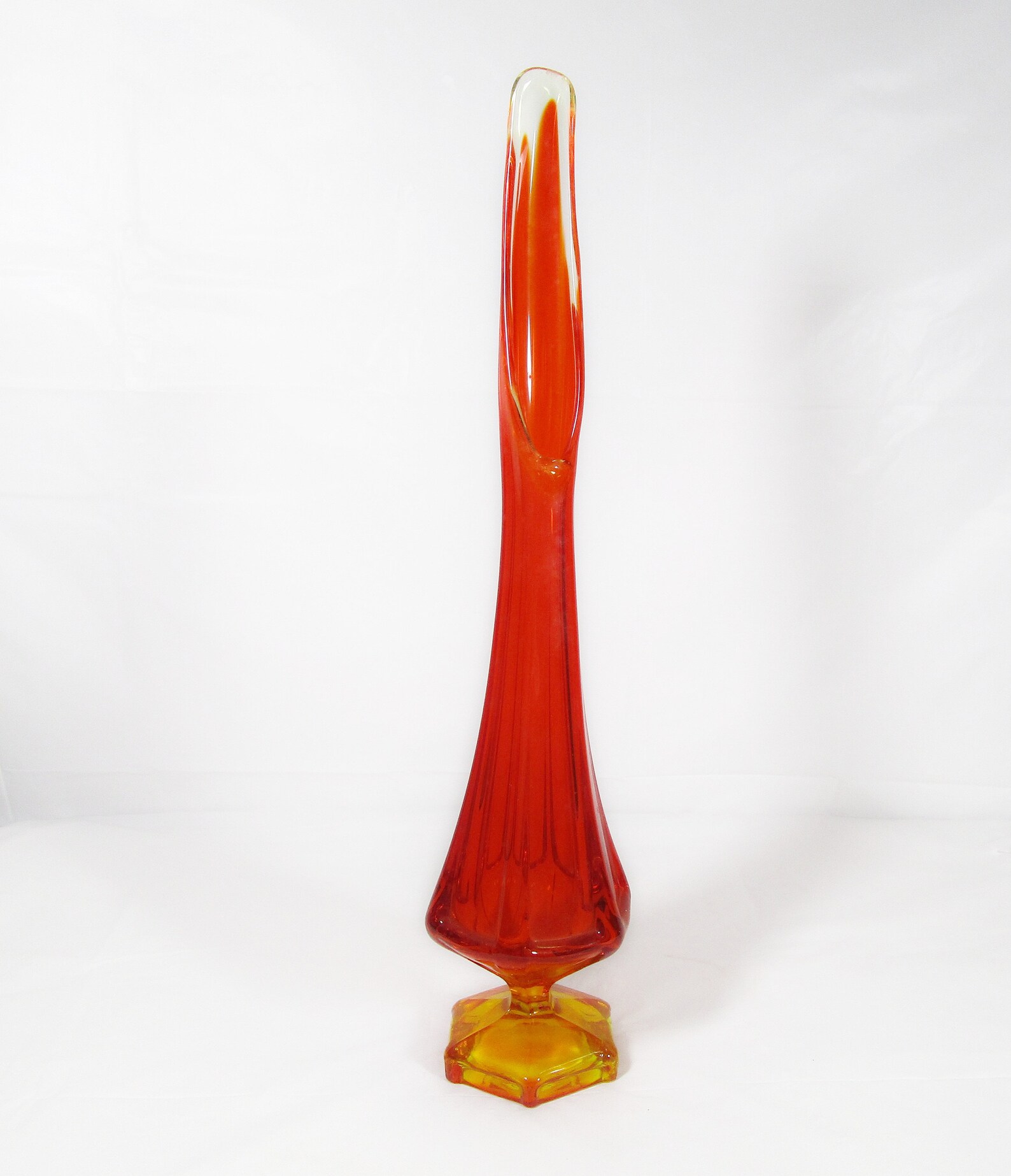 Vintage Viking Orange Swung Vase Orange Viking Glass Etsy