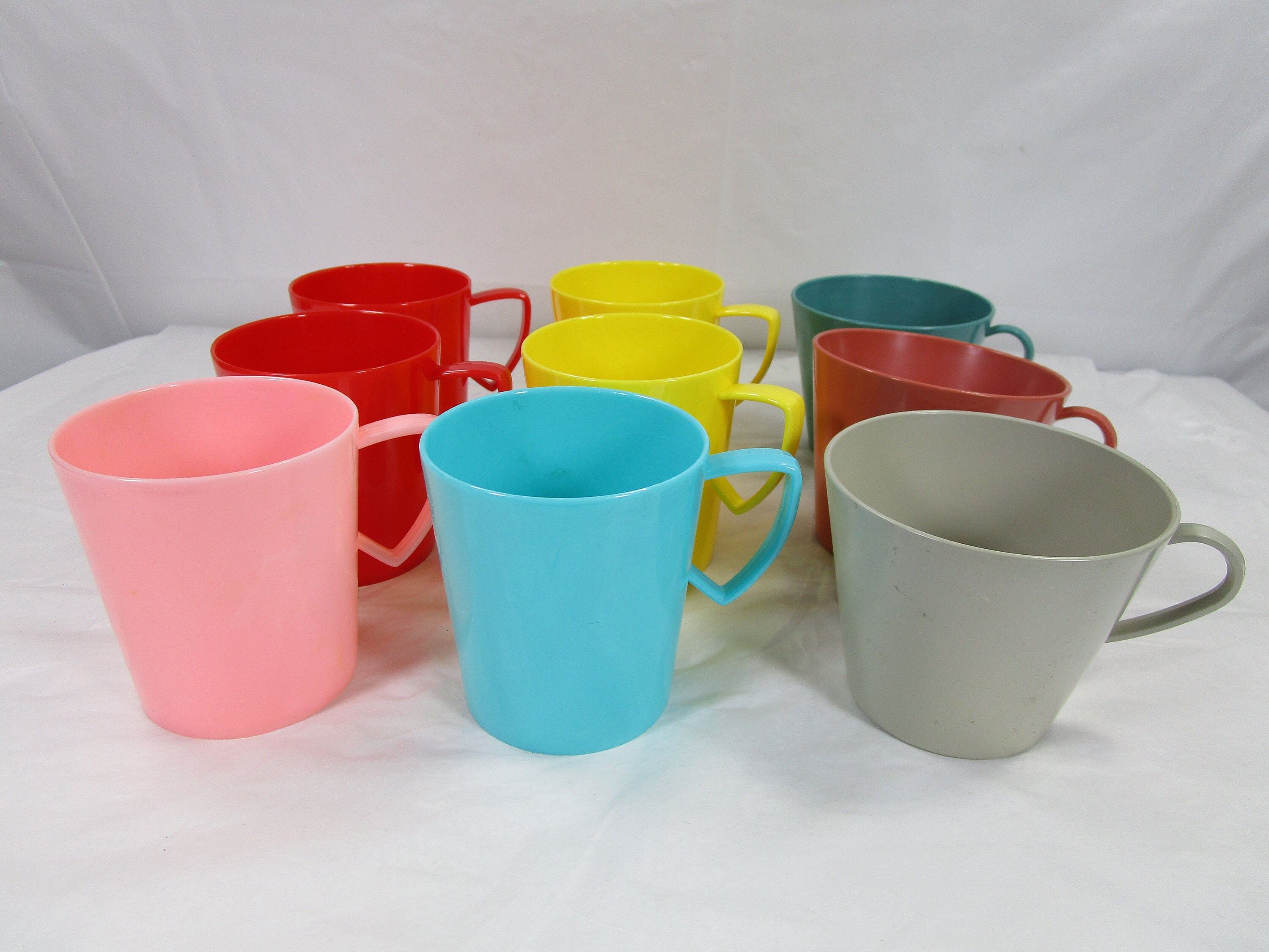 Vintage Plastic Coffee Cups Lot of 9 Retro Coffee Cups 6 Etsy