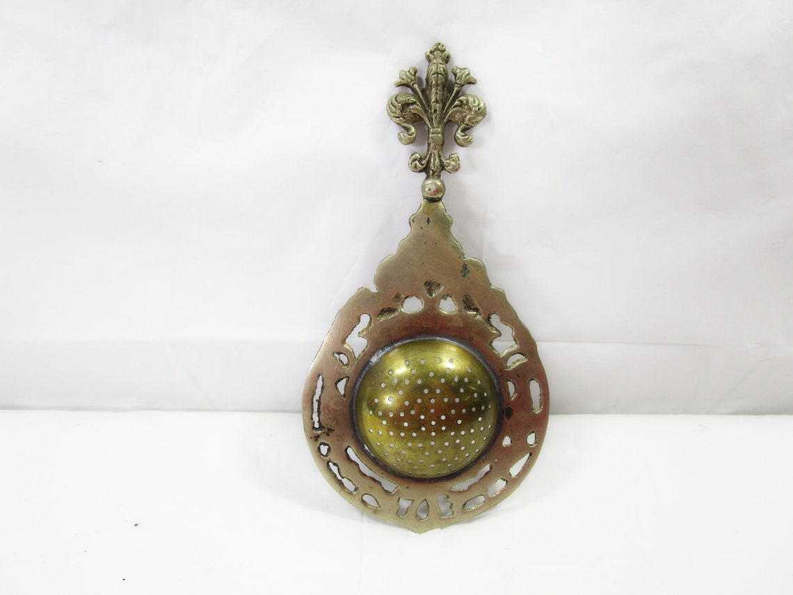 Vintage Tea Strainer Ornate Brass Tea Strainer Cherubs Tea Etsy