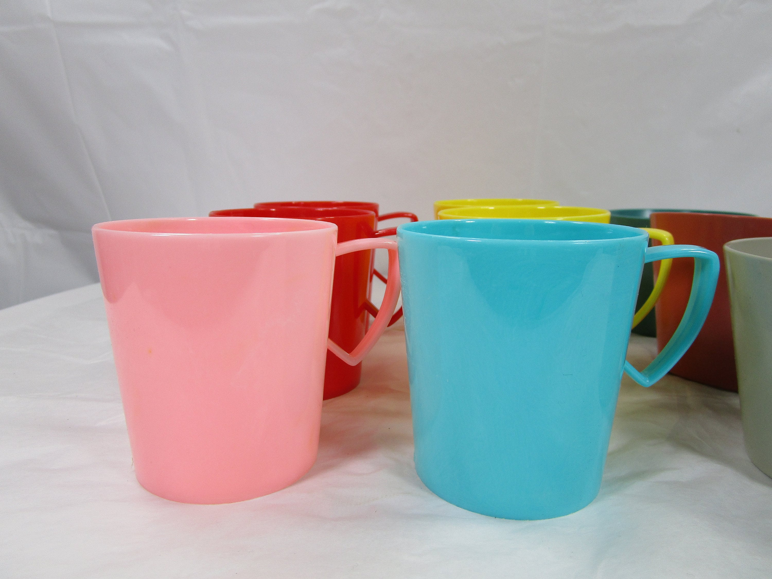 Vintage Plastic Coffee Cups Lot of 9 Retro Coffee Cups 6 Etsy