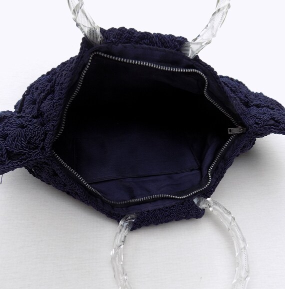 Crochet Clamshell Purse with Lucite handles, Vintage … Gem