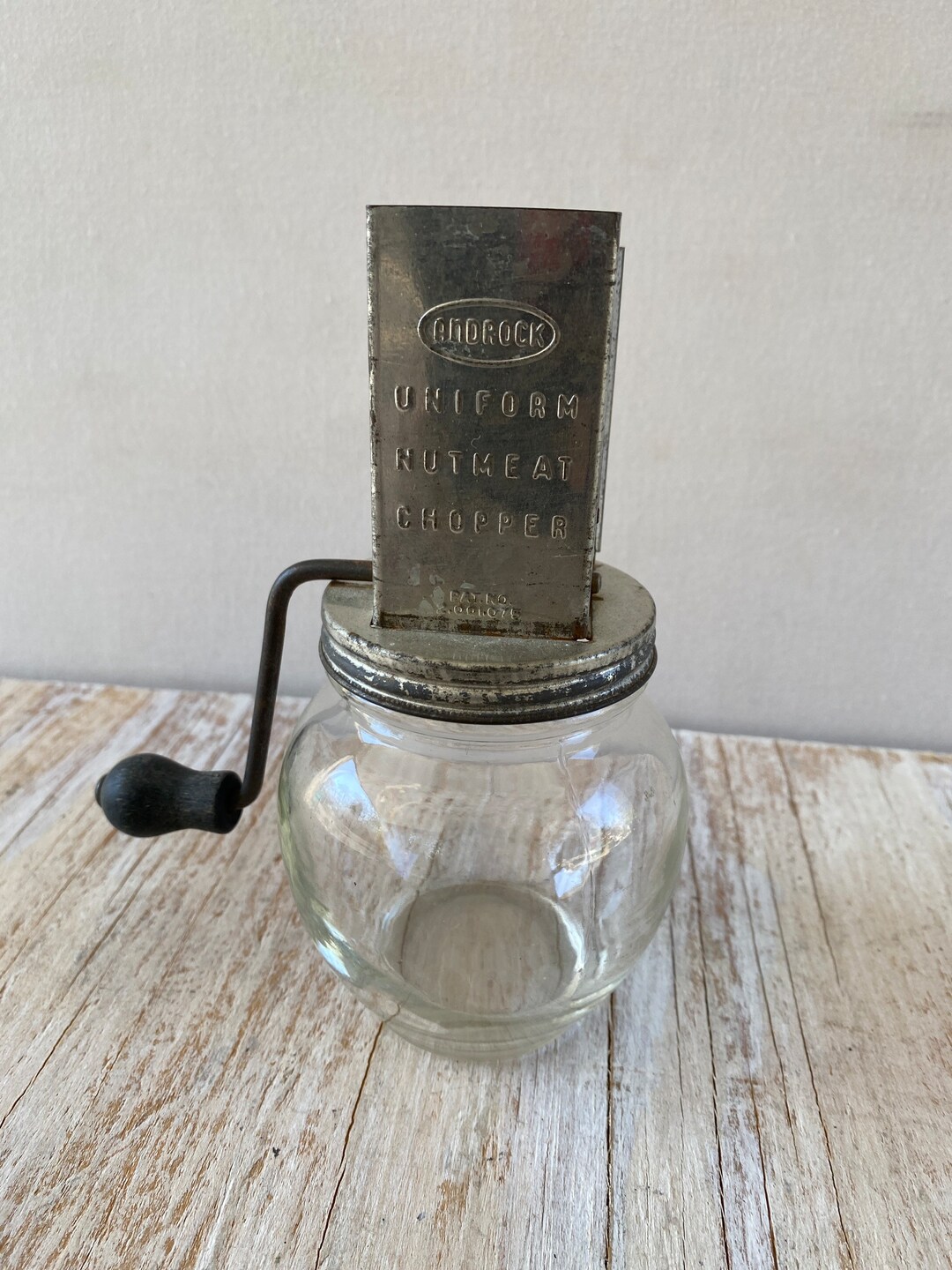 Vintage Androck Metal and Glass Nut Grinder/nutmeat Grinder Etsy