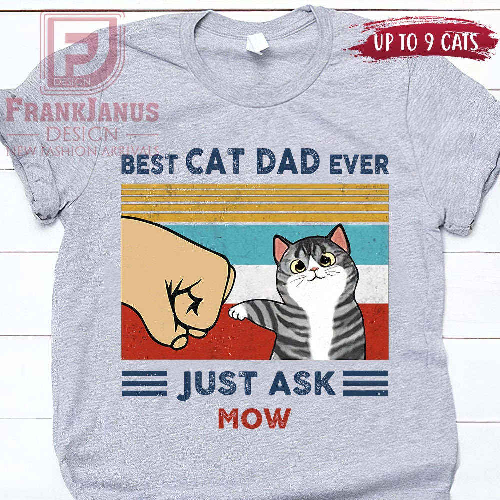 Best Cat Dad Shirt Custom Cat Shirt Gift for Dad Vintage Etsy