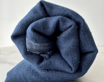 Linen Fabric by The Yard. Certified European Flax & OEKO-Tex 100. Mid weight Softened Woven Linen from U.S.A. Seller- Indigo LN-IND