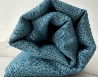 Linen Fabric by The Yard. Certified European Flax & OEKO-Tex 100. Mid weight Softened Woven Linen from U.S.A. Seller- Teal Blue LN-TBL
