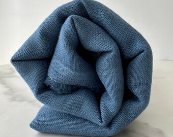 Linen Fabric by The Yard. Certified European Flax & OEKO-Tex 100. Mid weight Softened Woven Linen from U.S.A. Seller- Aegean Blue LN-AEB