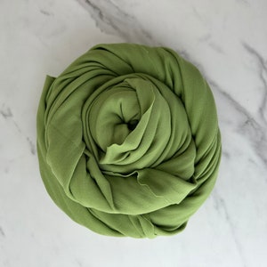 Merino Wool Fabric 225 gsm Wool Knit Fabric By The Yard Stretch Rib Knit 100% Merino Wool Natural Fabric Sewing- Avocado Green MW054