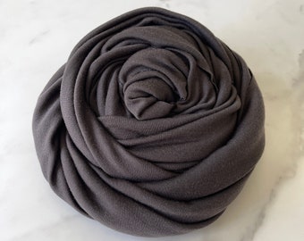 Merino Wool Rib Knit Fabric 225 gsm Stretch Natural Wool Fabric for Clothing Sportswear - Chocolate Brownie MW021