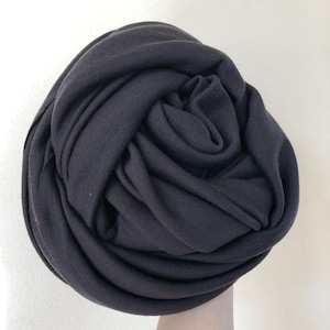Merino Wool Fabric - Quilting Fabric - Wool baby blanket fabric sewing jersey fabric rib brown black- by the yard - Black Oak MW022