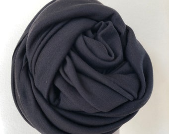 Merino Wool Fabric - Quilting Fabric - Wool baby blanket fabric sewing jersey fabric Interlock brown black- by the yard - Black Oak MW022