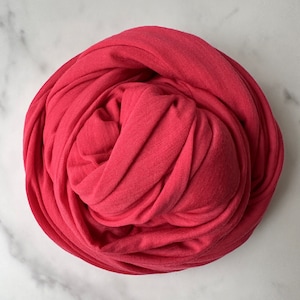 100% Merino Wool Jersey Knit Fabric by the Yard Stretch Sewing Women Everyday Wear- Geranium MT086