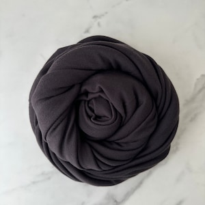 Merino Wool Fabric 225 gsm Wool Knit Fabric By The Yard Stretch Rib Knit 100% Merino Wool Natural Fabric Quilting Sewing -Ebony MW047
