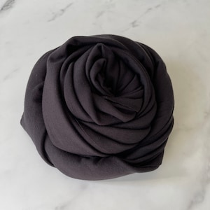 Merino Wool Fabric 240 gsm Wool Fabric By The Yard Stretch Rib Knit Hiking Outdoor Natural Fabric Sewing Clothes -Black Coffee MW042W