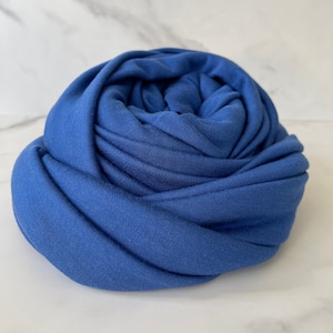 Merino Wool Fabric 240 gsm Wool Fabric By The Yard Stretch Rib Knit Hiking Outdoor Natural Fabric Sewing Clothes -Blue MW045W