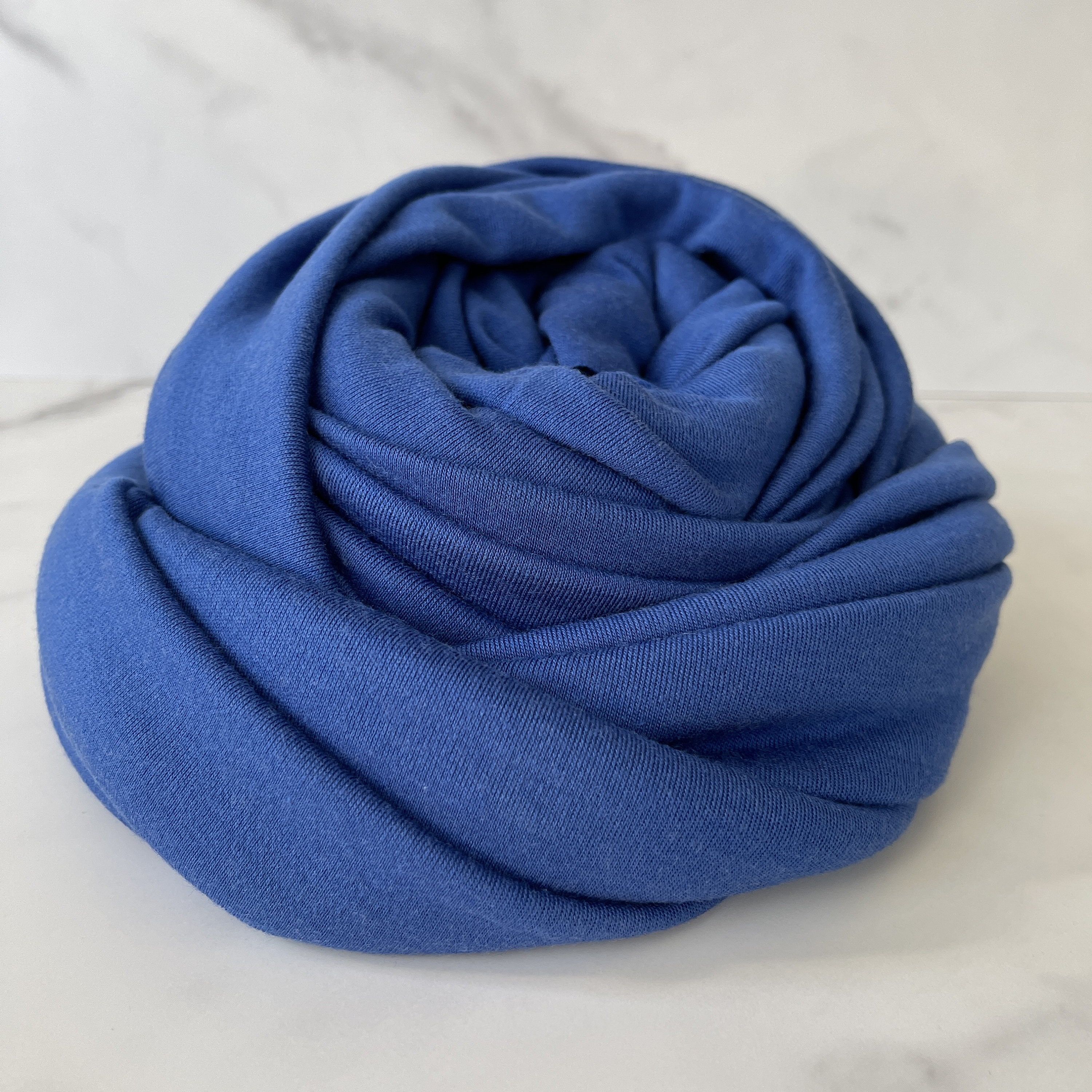 Merinowol stof 240 gsm wollen stof op maat gesneden Stretch Rib Gebreid Wandelen Outdoor Natuurlijke stof Naaikleding -Blauw MW045W