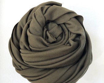 Merino Wool 1x1 rib 225 gsm blanket fabric sewing hiking outdoor wear brown green- by the yard 100% Merino Wool MW027