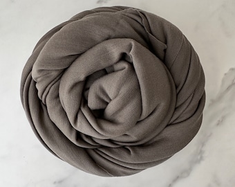 Merino Wool Fabric 225 gsm Interlock Knit 100% Merino Wool Natural Fabric Quilting Sewing -Warm Gray MW048