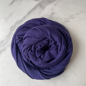 100% Merino Wool Jersey Knit Fabric by the Yard Stretch Sewing Women Everyday Wear-  Space Blue MT072