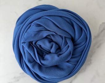 Merino Wool Fabric 225 gsm Wool Knit Fabric By The Yard Stretch Rib Knit 100% Merino Wool Natural Fabric Quilting Sewing- Lake Blue MW051