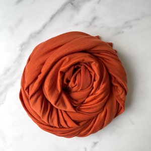 100% Merino Wool Jersey Knit Fabric by the Yard Stretch Sewing Women Everyday Wear Orange Marmalade MT075