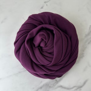 Merino Wool Fabric 225 gsm Wool Knit Fabric By The Yard Stretch Rib Knit 100% Merino Wool Natural Fabric Quilting Sewing -Syrah Grape MW050