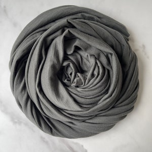 100% Merino Wool Jersey Knit Fabric by the Yard Stretch Sewing Women Everyday Wear Rock Gray MT062