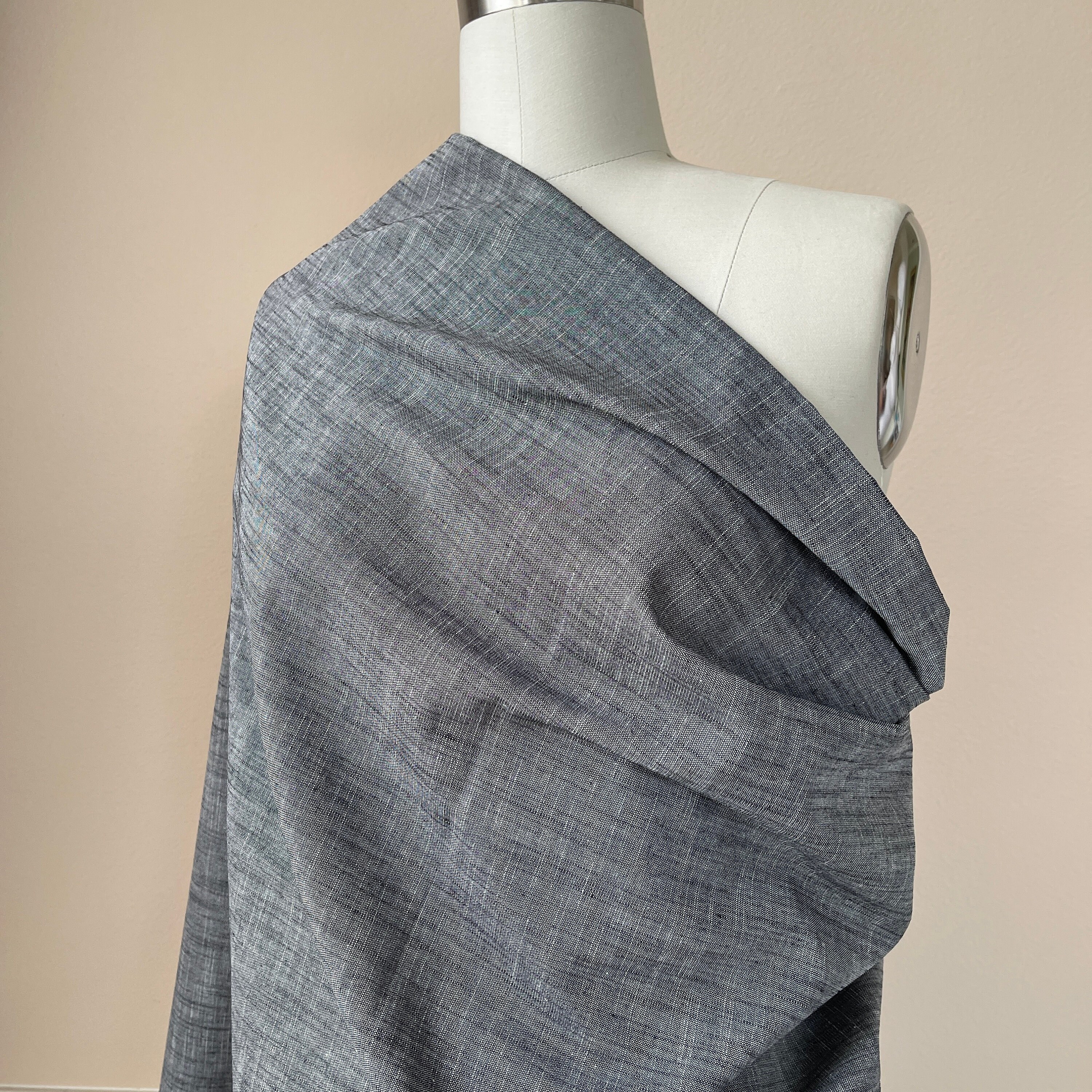 Cotton Chambray Fabric By The Yard Sewing Shirting Shirt Top Dress Yarn Non  Stretch Dyed Plain Weave Denim Look Fabric- Dark Sage Green CN8