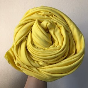 Merino Wool Fabric - Jersey Knit Soft Quilting Sewing for Clothes Baby Swaddle Stretch Fabric by The Yard - Mimosa Yellow MT016