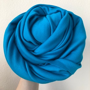 Merino Wool Fabric 225 gsm Quilting Fabric - Wool baby blanket fabric sewing Clothes Rib Knit fabric by the yard - Blue Poppy MW029