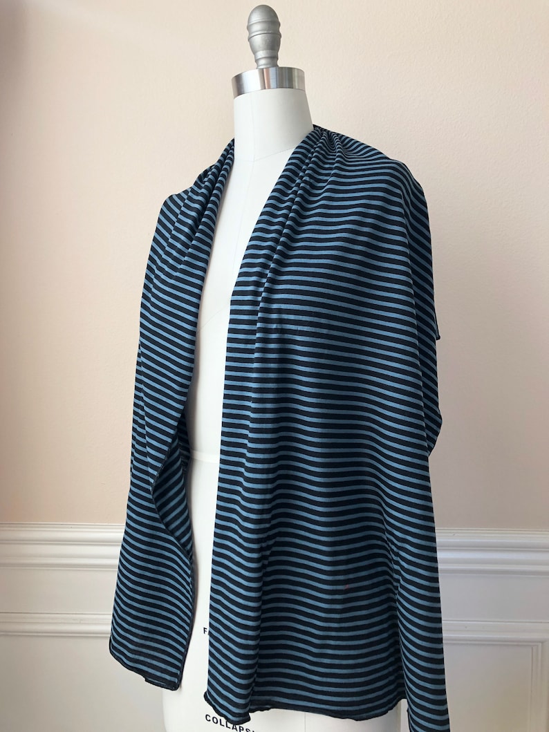 Merino Wool Scarf Stripe Gift Men Women Unisex Outdoor Winter Neck Warmer Black Blue