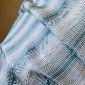 Cotton Poplin Stretch Stripe Yarn Dyed Fabric by The Yard - Blouse Shirt Fabric for Sewing Clothing -  Blue Topaz CN32