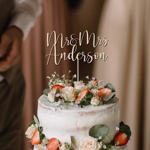 Custom wedding Cake topper / Gold Mr and Mrs Cake Toppers for Wedding/ Personalized Wedding Cake Topper /Rustic Wedding Cake Topper