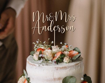 Custom wedding Cake topper / Gold Mr and Mrs Cake Toppers for Wedding/ Personalized Wedding Cake Topper /Rustic Wedding Cake Topper