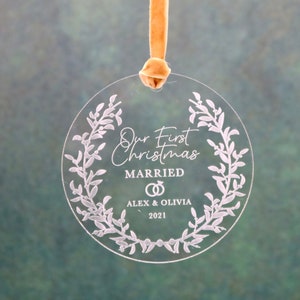 First Christmas Married Ornament Newlywed Gift Mr and Mrs Christmas Ornament Personalized Mr Mrs Wedding Ornament Wedding Gift Keepsake