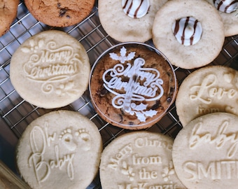 Personalized Cookie Stamp for Christmas and Holidays / Personalized Cookie / Custom Family Name / Baking Gifts / Fondant Cake Decorating