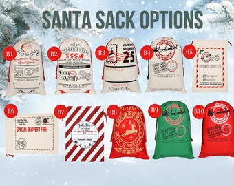 Personalized Christmas Santa Sack / Drawstring Santa Delivery Bag / Santa Bag for Kids / DIY Christmas Decor / Christmas gifts