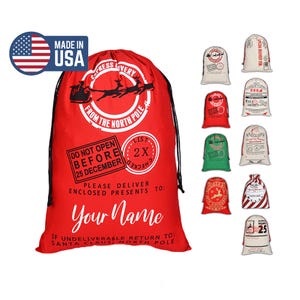 Personalized Christmas Santa bag / oversized Santa sack / Custom Christmas bag / DIY Christmas tote / bag for presents / Christmas gift